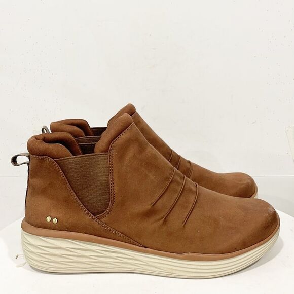 Ryka Women Water Repellent‎ Niah Wedge Ankle Boots Sz 9.5 M Brown Fabric Slip On - Picture 4 of 13
